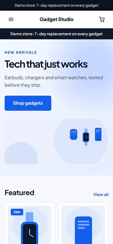 Gadget Studio template on a phone